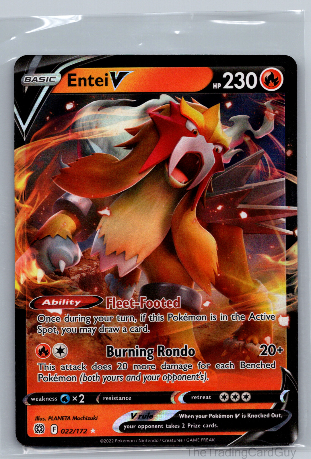 Entei V 022/172 - SWSH09: Brilliant Stars Ultra Rare Holo NM