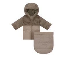 BABY SNOWSUIT  Bondoux 3M Infant Newborn Hooded Bunting Fur Top Snowsuit Beige