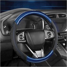 Car Steering Wheel Cover, 14.96" 3D Carbon Fiber Pattern for Trucks & SUVs (Blue