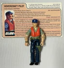 Gi Joe Hasbro 1984 Cutter Pilot Figure File Card Vintage ARAH 3.75 Complete