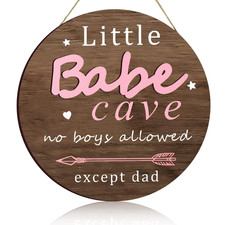 Little Babe Cave Door Sign Wood Baby Girl Nursery Decor Little Girl Nursery Room