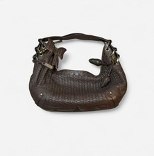Isabella Fiore Brown Leather Woven Hobo Bag w...