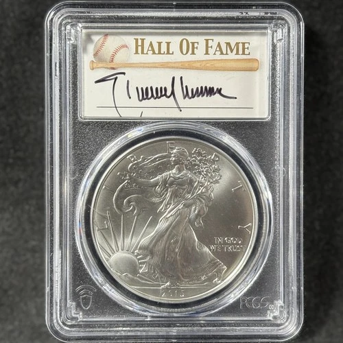 2015 Randy Johnson Autograph Silver Eagle Baseball Hall Of Fame MS 69