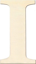 12 Inch Wooden Letters I, 1/5 Inch Thick Blank Unfinished Wood Letter Wooden ...
