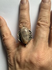 Cowrie Shell Ring 925 Sterling Silver Handmad...