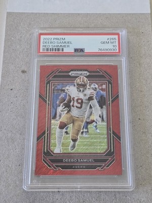 2022 Panini Prizm Deebo Samuel Red Shimmer /35 #265 PSA 10 Gem Mint POP 6 49ers