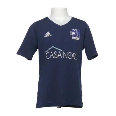 Adidas, t-shirt, taille : 140, bleu/blanc, polyester, monochrome, garçon #tNU - Photo 1/4