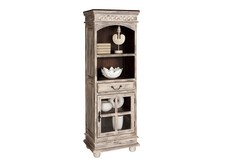 shabby chic ausgefallenes Regal Landhausstil Vitrinenschrank weiß Vitrine massiv