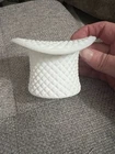 Vintage Fenton Hobnail White Milk Glass Top Hat Toothpick Holder 2.75”