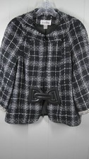 Joseph Ribkoff Blazer Womens 12 Black/White Boucle Dark Academia Preppy CorpCore