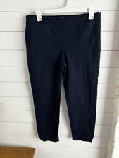 TALBOTS Solid Navy Chatham Slim Leg Ankle Dress Pants Size 14