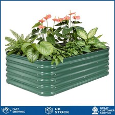 Large Modular Galvanized Metal Raised Garden Bed Outdoor Planter 150x90x42cm