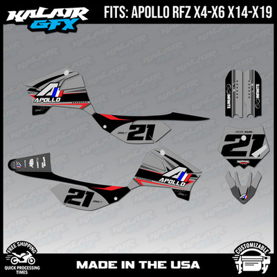Graphics Kit for Apollo RFZ X4 X5 X6, X14 to X19 Shaders- Red Shift