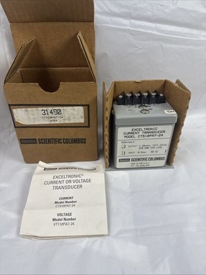 NOS Scientific Columbus CT510PA7-24 Exceltronic Current Transducer w/ Box Manual
