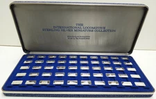 The Franklin Mint Sterling Silver International Locomotive Miniature Collection 