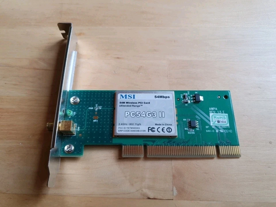MSI pc54g3 ii Wlan Karte wireless PCI card eXtended Range 2,4GHz