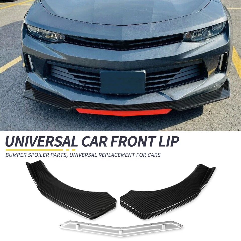 Kit de carrocería divisor alerón labial de parachoques delantero de fibra de carbono para Chevy Camaro SS ZL1  Foto 4 de 4