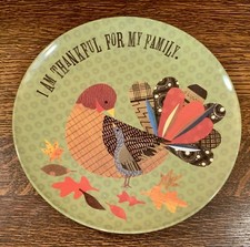 Pottery Barn Kids THANKSGIVING Melamine 9 Dinner Plate: Thankful For My Family
