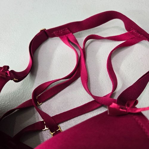 Cacique Women Bra 34DDD Pink Lace Underwire Boost Plunge Front Closure Strappy - Picture 5 of 8