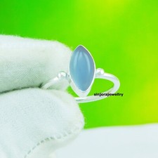 Blue Chalcedony Gemstone 925 sterling silver handmade Gift Ring US size 5 to 13