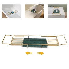 Expandable Bathtub Tray with Marble Board - Stylish & Durable Design