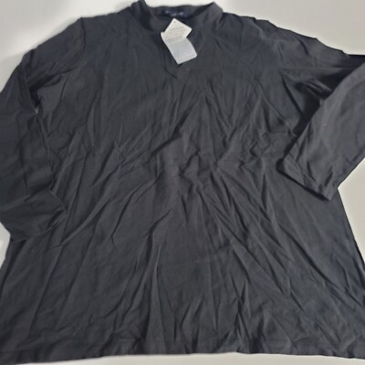 NWT Devon Jones Sz 2XL Black Stretch Long-sleeve Vneck Shirt