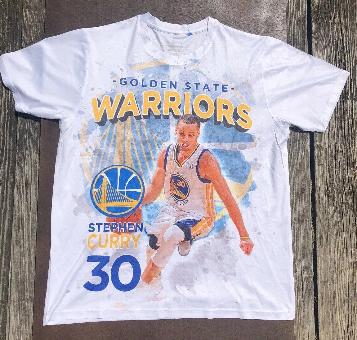 Steph Curry Golden State Warriors NBA Mens T-Shirt (White)