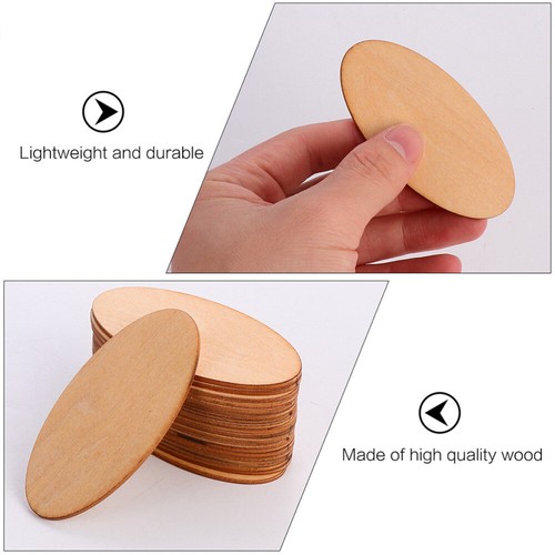 100 Pcs Anhänger Aus Holz Unfertige Holzscheiben Holzhandwerkskreise - Bild 4 von 12
