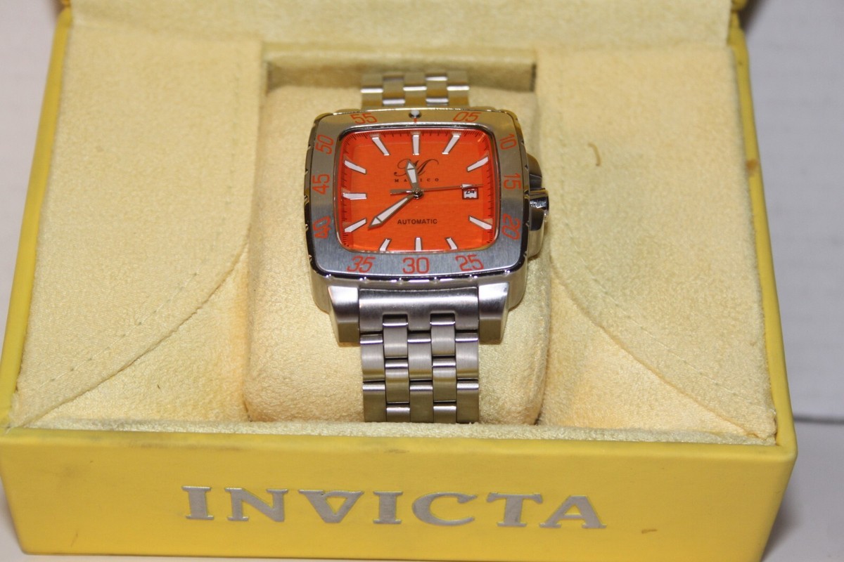 コメコ。 Magico Automatic Men's Square Watch Orange Dial 42mm | eBay