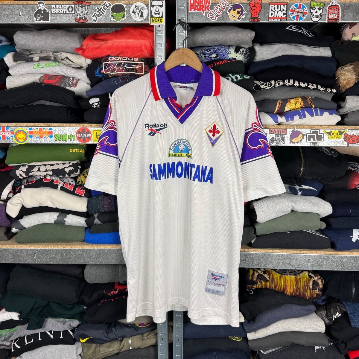 AFC FIORENTINA 1995 1996 AWAY #9 BATISTUTA FOOTBALL SHIRT SOCCER