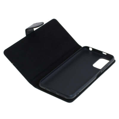 Book Case Etui Handytasche Tasche Hülle f. Xiaomi Redmi Note 10 5G (Schwarz)