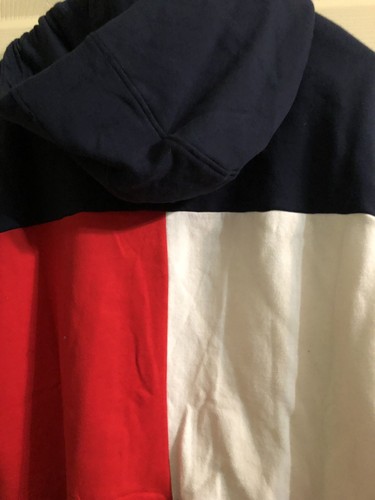 SUDADERA CON CAPUCHA TOMMY HILFIGER MUJER AZUL MARINO CON CAPUCHA con cremallera completa bandera deletreada grande - Imagen 10 de 11