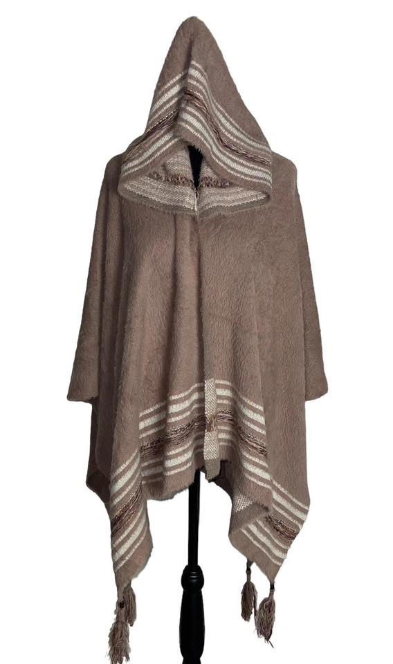 Simply Noelle Cape Women’s One Size Tribal Story Teller Hooded Poncho Shawl Wrap - Image 3 of 4