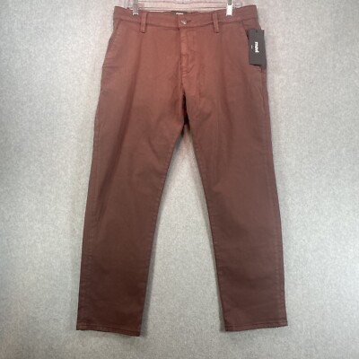 Mavi Pants Mens 33x28 Red Brown Johnny Chino Slim Stretch Flat Front Mahogany