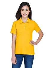 Harriton Ladies' 5.6 oz. Easy Blend Polyester Cotton Pique Polo M265W XS-3XL