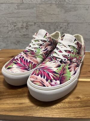 VANS Classic Doheny Platform Shoes Women's Sz Pink Floral
