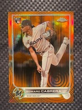 2022 Topps Chrome Sonic ORANGE/BLACK Sonic Pulse RC SP 10/25- Edward Cabrera