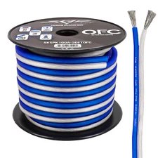 Skar Audio Elite 10 Gauge Oxygen-Free Copper Speaker Wire - 30 Feet (Blue/White)