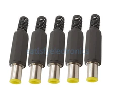 5Pcs 6.5 x 4.4mm DC Power Male Plug Connector Charger DIY Repair Adapter NEW