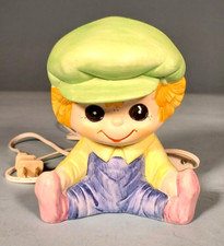Vintage Raggedy Ann Table Night Light Porcelain Hand Painted Bisque 8"