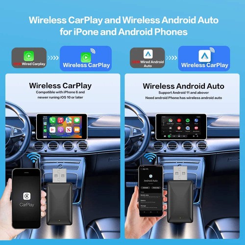 PLAYAIBOX Wireless Carplay Adapter 2in1 Dongle Wireless CarPlay &Android Auto Fo - Bild 6 von 20