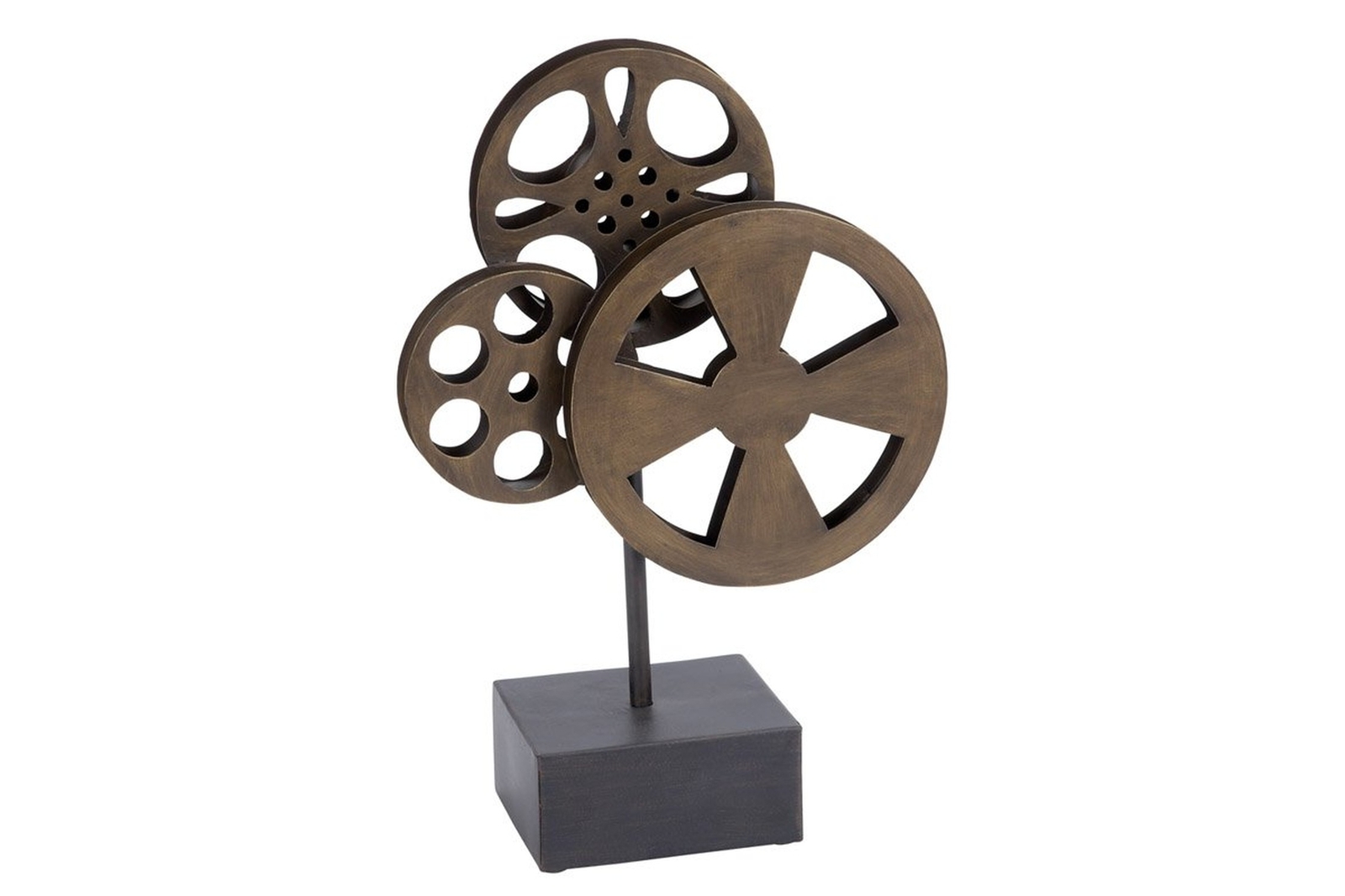 Deco 79 Metal Film Decorative Sculpture Reel Home Decor Statue with Elevated ...