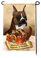Boxer Thanksgiving Garden Flag