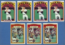 7 KEN HENDERSON 1972 TOPPS BASEBALL CARDS - 4 #443 BASE & 3 #447 IN ACTION VG-NM