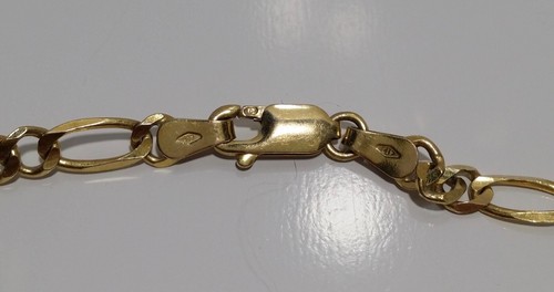 10k 417 yellow gold bracelet 7-3/16" Italian solid figaro link vintage 4g Inny - Picture 9 of 11