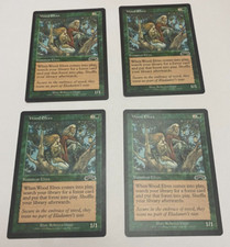 MTG Exodus - 4x Wood Elves - 3x MP/1x Damaged