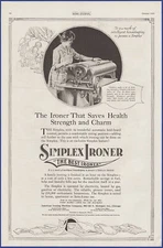 Vintage 1920 SIMPLEX IRONER Ironing Laundry Appliance Ephemera 20's Print Ad