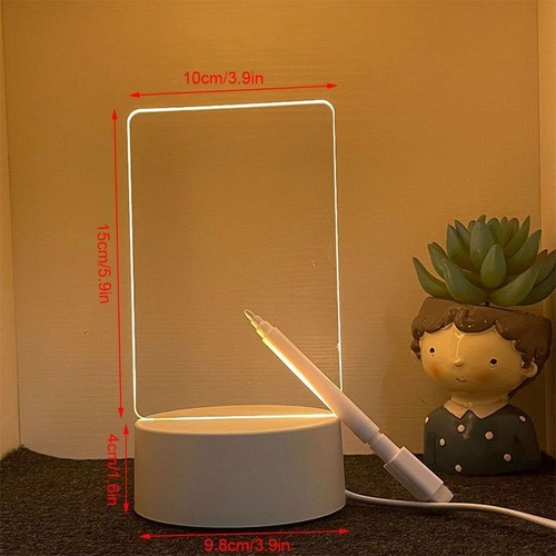 Luminous Erasable Acrylic Memo Board+ Pen- Romantic Gift Night For Couple' X1J3 - Picture 7 of 12