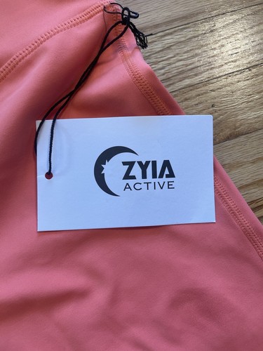 NWT Zyia Tangerine Angle Block Gray White Light N Tight 7/8 Hi Rise Legging Sz 4 - Picture 6 of 10