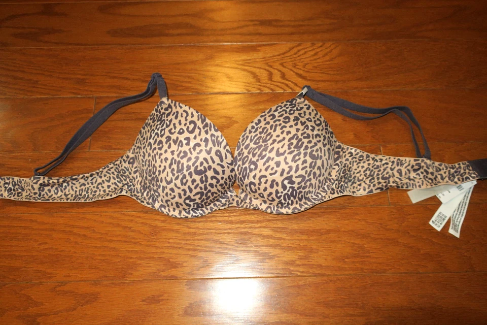 38C VICTORIA'S SECRET ❤️ ROSA ❤️ SUJETADOR ESTAMPADO PLUNGE AÑADIR 2 TALLA SUPER CÓMODO PUSH UP Foto 2 de 4